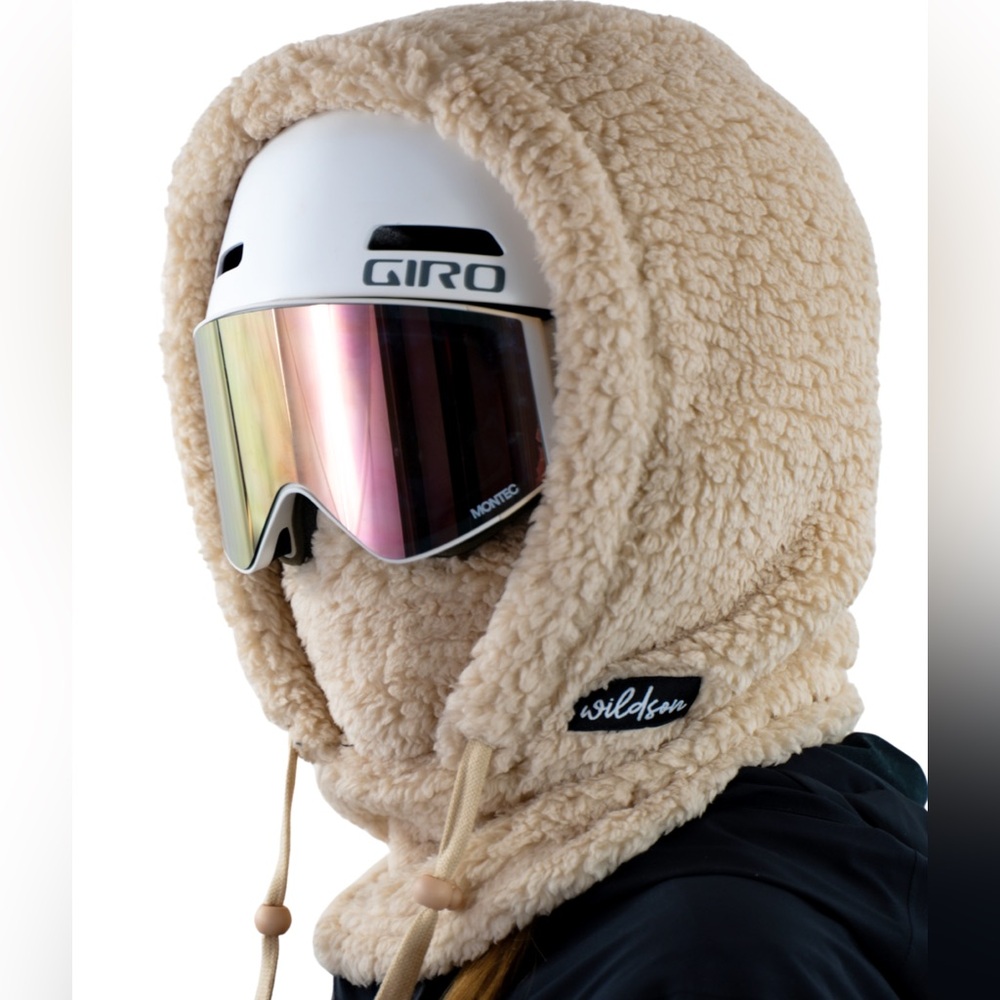 Wildson Sherpa Hood Balaclava neck tube in Teddy tan beige - Like New